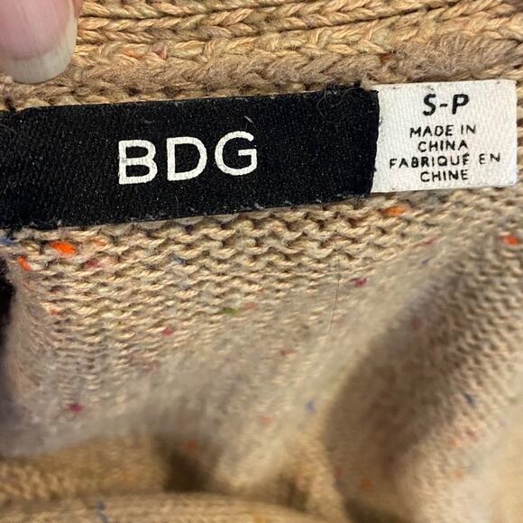 BDG Oversized Speckled Button Front Cardigan Tan S - Picture 6 of 6